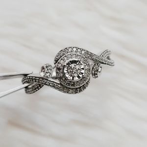 1/4 Diamond Cluster Ring in Sterling Silver